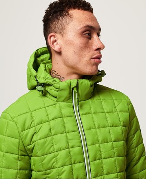 Superdry Box Quilt Fuji Hooded Férfi Kabát Világos Zöld | USCFZ6241